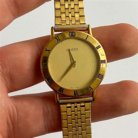 gucci 3000.2m 18k heavy gold electroplated|Gucci 3300.2.m.